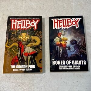 HELLBOY Book Lot of 2 Pocket Paperbacks - The Dragon Pool & The Bones of Giants